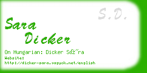 sara dicker business card